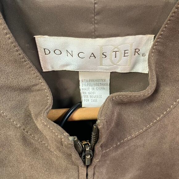 Vintage 80's Doncaster Pant Suit Set womens 14 Soft Faux Suede Classic Brown - Picture 2 of 16